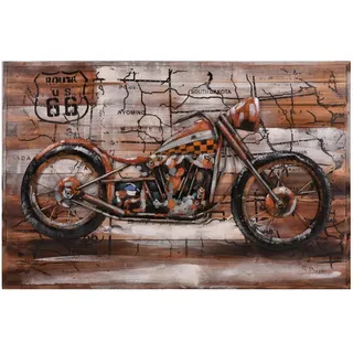 Metallbild , Multicolor , Holz, Metall , Spießtanne,Spießtanne , Hartholz , rechteckig , 120x80x5 cm , 3D-Effekt, einfache und schnelle Anbringung , Bilder & Rahmen, Bilder, Holz & Metallbilder