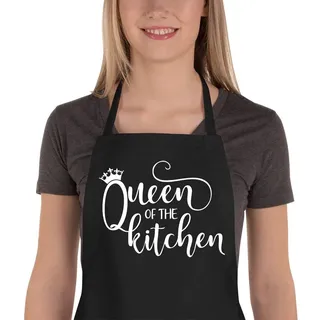 Schürzen für Frauen, Queen of the Kitchen Chef Kochschürzen, niedliche Backschürzen mit 2 Taschen Bäcker Geburtstag Muttertag, Schürze Geschenke Mutter Frau Freundin Tante Oma
