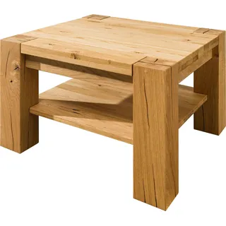 MASSIVMOEBEL24.DE Couchtisch Wildeiche 70x70x45 natur geölt KENT #114