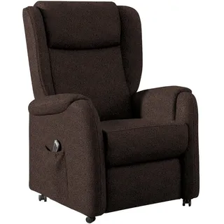 Cantus Ohrensessel , Dunkelbraun , Textil , 85x117x84 cm , Goldenes M , Lederauswahl, Stoffauswahl, Relaxfunktion , Wohnzimmer, Sessel, Ohrensessel