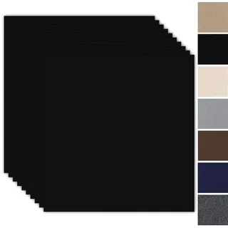 Teppichfliesen Selbstklebend 50x50cm - 10 Stück Set - 2.5m2 - Teppich Fliesen mit Rückendeckung, Selbstklebend Teppichboden, Strapazierfähiger Teppich Bodenbelag für Wohnung, Büro, Gewerbe, Schwarz