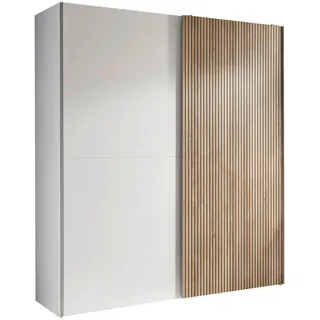 MID.YOU Schwebetürenschrank Berno 170 x 196 x 57 cm Weiß/Eiche