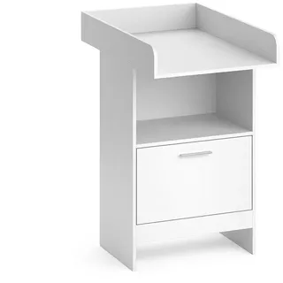 Vicco Wickelkommode Leo Weiß 60 x 103 cm mit Schublade , Holzwerkstoff , 2 Fächer , Rechteckig , 60x103x88 cm , Babymöbel & Kindermöbel, Babyzimmer, Wickelkommoden & Zubehör, Wickelkommoden