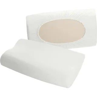 Erwin Müller Nackenstützkissenbezug Nürnberg Doppel-Jersey, weiß Größe 35x50 cm - sehr strapazierfest, temperaturausgleichend, mit Rundumgummizug