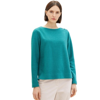 TOM TAILOR Damen Sweatshirt mit Knopfleiste