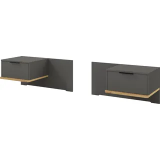 Musterring Nachtschrank »Isabelle« Wird als Paar geliefert, Set bestehend aus 2 Konsolen, Unterboden in Eiche, B90 x H43 x T47 cm, grau
