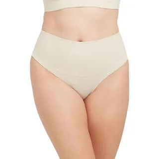 Spanx Damen Cotton Control Thong Shapewear-Unterhose, Heatheroatmeal, S EU