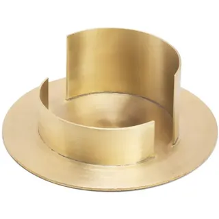 NKlaus 1x Kerzenhalter 4cm hoch Taufkerze Kommunion für Kerzen bis Ø 6cm Messingleuchter Gold Kerzenständer Hochzeit 2803