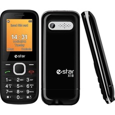 Estar Feature Phone X18 Sidabrinis Dual SIM (1.77", 32 MB, 2G), Tastenhandy, Schwarz, Silber