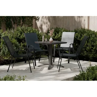 Ambia Garden Gartensessel-Set , Schwarz , Metall, Textil , U-Form , 54x90x72 cm , Gartenmöbel, Loungemöbel