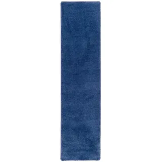 Snapstyle Hochflor Shaggy Läufer Teppich Palace Dunkelblau, 80x400cm