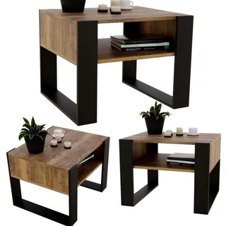 CraftPAK Couchtisch Holzwerkstoff rechteckig stabil Nussbaumfarben 45/53,6/65cm , Rechteckig , 65x45x53.6 cm , Wohnzimmer, Wohnzimmertische, Couchtische