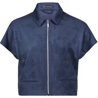 Blouson BETTY BARCLAY "Blazer-Jacke mit Reißverschluss", Damen, Gr. 44, blau (ocean cavern), Obermaterial: 92% Polyester PES. 8% Elasthan EL., Jacken Blouson