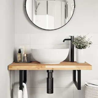 vidaXL Waschtischplatte Unbehandelt 80x50x4 cm Massivholz Akazie - Braun