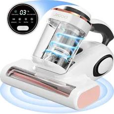 JIGOO J300 Milbensauger mit Staubmilben-Sensor und mit UV-Licht, 500W Milbenstaubsauger mit Intelligente LED-Anzeige, Für Allergiker, entfernt 99,9% Allergene, Für Matratzen, Betten und Sofas