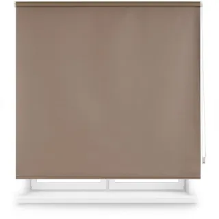 Blindecor Verdunkelungsrollo, nach Maß, Braun, 110 x 230 cm (Breite x Höhe), Stoffgröße 107 x 225 cm, Verdunkelungsrollo für Fenster
