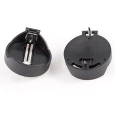 sourcing map 2 Stücke CR2025 Knopfzellen Batteriehalter Socket Kasten 2 Pins schwarz de