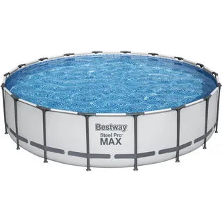BESTWAY Steel Pro Max Frame Pool Set 549 x 122 cm lichtgrau inkl. Filterpumpe