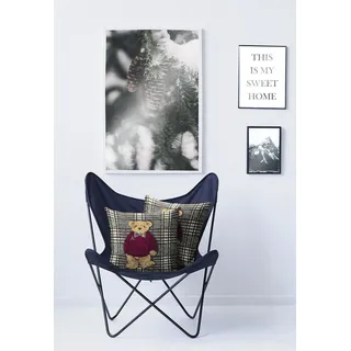 APELT Bruno 45 x 45 cm Grau/Rot kariert