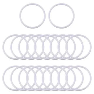 FSSTUD Traumfänger-Ringe aus weißem Kunststoff, für Makramee, Kranz, Blumenmuster, für Hochzeit, Wand, Handwerk, hängende Ringe, Tischdekoration, runde Reifen, 5 cm, 20 Stück