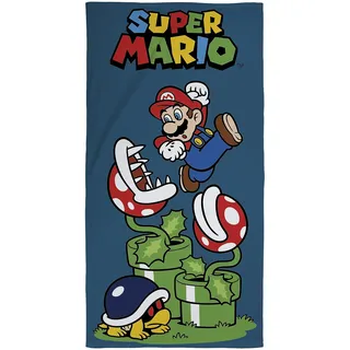 Character World offizielles Nintendo Super Mario Kinderhandtuch | Superweicher Griff, springendes Design