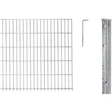 Alberts 674533 Doppelstabmattenzaun als 27 tlg. Zaun-Komplettset | verschiedene Längen und Höhen | feuerverzinkt | Höhe 183 cm | Länge 25 m