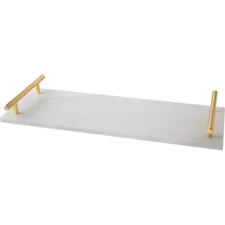 Dienblatt mit Handgriffen aus Marmor - 40x14xh4.9cm quadratisches Dienblatt 70x70