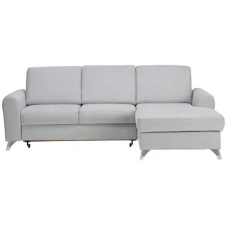Cantus Ecksofa , Hellgrau , Textil , Uni , Ottomane rechts, L-Form , 244x167 cm , Liegefunktion , Wohnzimmer, Sofas & Couches, Wohnlandschaften, Ecksofas