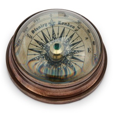 NKlaus Kompass Maritim mit Domglas aus Messing antik 6cm Peilkompass Richtungsanzeiger 11657