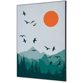 Showdown Displays Showdown Wanddekoration Sonne und Vögel Mehrfarbig Aluminium