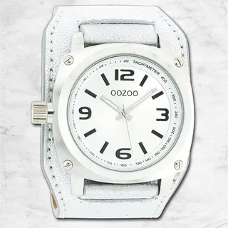 Oozoo Herren Armbanduhr Timepieces Analog Leder weiß UOC2581A