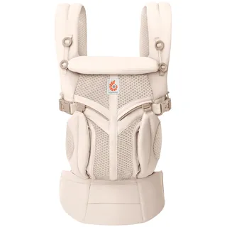 Ergobaby Babytrage für Neugeborene ab Geburt, Baby Tragesystem Omni Classic Mesh, Baby-Tragetasche Bauchtrage Rückentrage, Natural Beige