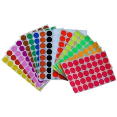 Runde Punkt-Aufkleber,19mm selbstklebende farbige Punkte 1120 Kleine runde Aufkleber 16 Farben für Büro, Schule, Kalender, Karten-Aufkleber