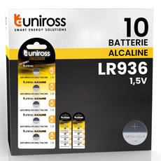 Uniross Batterie AG9 / LR936 / G9 / LR45 / 194/394 1,5 V Alkaline Knopfzellen - 10 Batterien