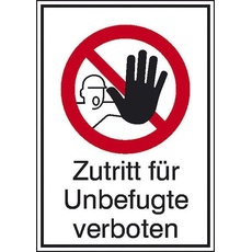 Bild von Verbotsschild Zutritt für Unbefugte verboten" rechteckig 21,0 x 29,7 cm