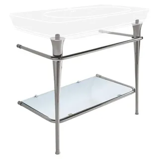 Kronenbach Zeta 2.0 Unterbaugestell rund mit Glasablage für Waschtisch 90 cm