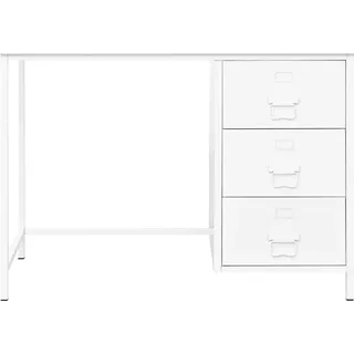 vidaXL Schreibtisch Industrie-Stil mit Schubladen Weiß 105x52x75 cm