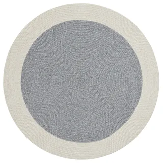 Northrugs »Trenzado«, rund, 10 mm Höhe, In- & Outdoor, Handmade-Look, Gewebt, Wetterfest, Balkon, Wohnzimmer, grau Creme, ø 150