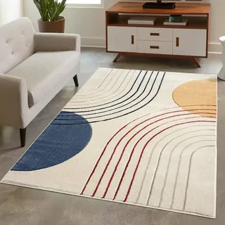 Teppich CARPET CITY "BONITO 7170", bunt, B:200cm H:11mm L:290cm, Obermaterial: 100% Polypropylen, Teppiche, Teppich, Läufer, Flachflor, Hochtief-Muster/ 3D-Effekt, Geo-Muster, Wohnzimmer