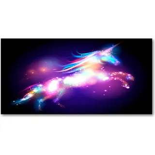 Tulup® Küchenrückwand Spritzschutz aus Glas -100x50 -Spritzschutz auf gehärtetes GlasDeko Kinderzimmer Einhorn