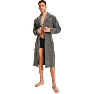 Tommy Hilfiger Bathrobe Bademäntel Herren, Grau (Magnet), XL