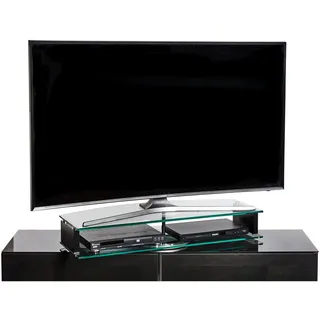 Xxxl Tv-Aufsatz , Klar, Schwarz , Metall, Glas, Holzwerkstoff , 90x15x38 cm , Wohnzimmer, TV Möbel, TV-Zubehör