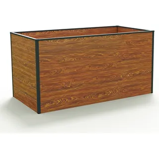 GFP Hochbeet Kräuter-Gemüse-Beet Aluminium CHRISTINA - 150x77x77cm - Holzoptik - Silber