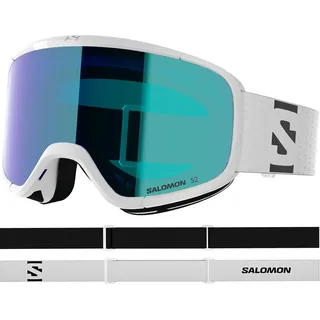 Salomon AKSIUM 2.0 Skibrille - White - Mid Blue/CAT2