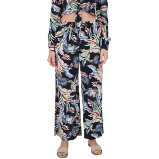 Hurley Damen Wispy Leaves Paperbag-Strandhose Hose, Schwarz, M
