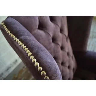 Sessel Fernsehsessel Couch Ohrensessel Chesterfield Designer Möbel Klassische - Lila
