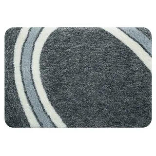 Spirella Badematte | kuscheliger Hochflor | Rutschfester Badvorleger | viele Größen | waschbar 40° | 55x65 cm | Grau