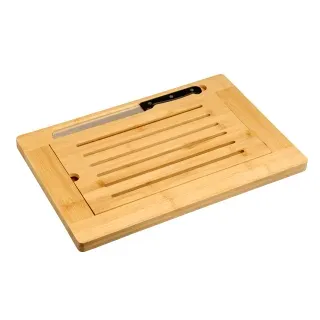 KESPER Brot Schneidebrett, inkl. Messer, Multifunktionales Brotschneidebrett mit herausnehmbarer Fläche und Brotmesser, 1 Set