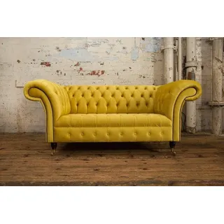 Gelbe Designer Sofa Couch Polster XXL 2 Sitzer Big Sofas Couchen Textil Leder