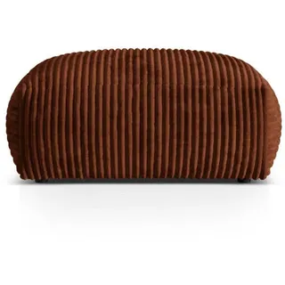 Micadoni Pouf Martina aus Cord ziegelrot , Textil , 106x44x106 cm , Hergestellt in Europa , Wohnzimmer, Sessel, Hocker & Hockerbänke, Poufs